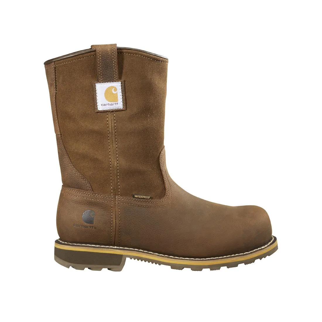 10" TRADITIONAL WELT SOFTTOE WATERPROOF WELLINGTON PULLON BOOT BROWN