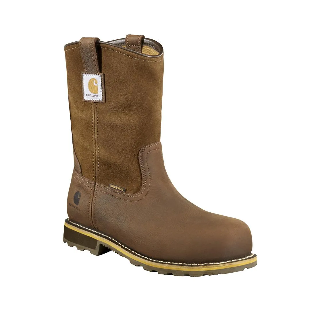 10" TRADITIONAL WELT SOFTTOE WATERPROOF WELLINGTON PULLON BOOT BROWN