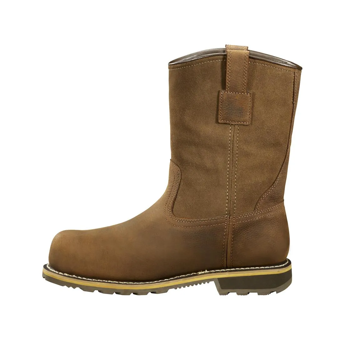 10" TRADITIONAL WELT SOFTTOE WATERPROOF WELLINGTON PULLON BOOT BROWN
