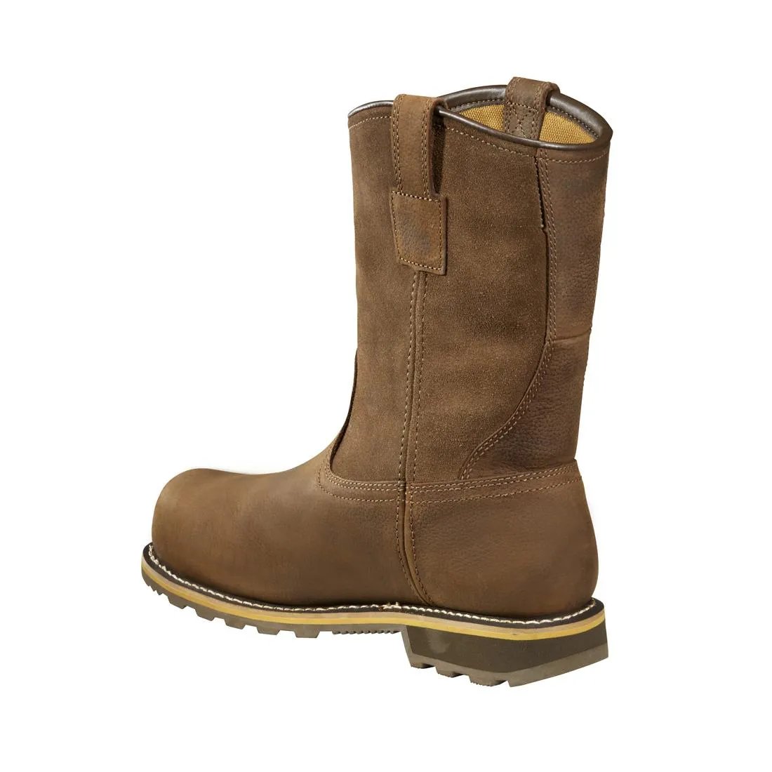 10" TRADITIONAL WELT SOFTTOE WATERPROOF WELLINGTON PULLON BOOT BROWN