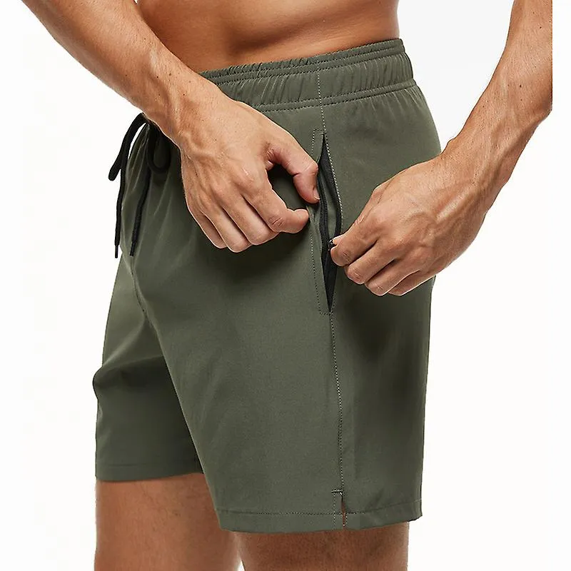 2023 Pantalones de baño elásticos para hombres Pantalones cortos de playa de secado rápido con bolsillos con cremallera y forro 