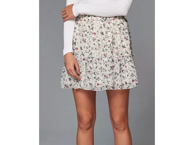 Abercrombie & Fitch Falda estampada Blanco 