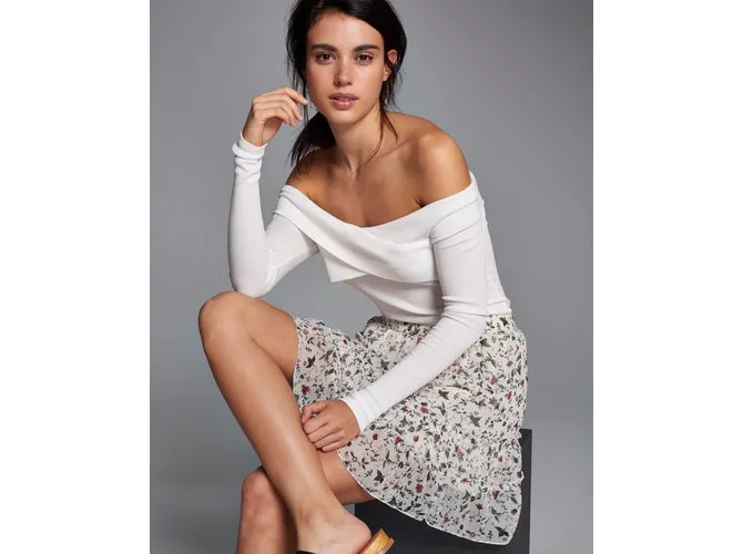 Abercrombie & Fitch Falda estampada Blanco 