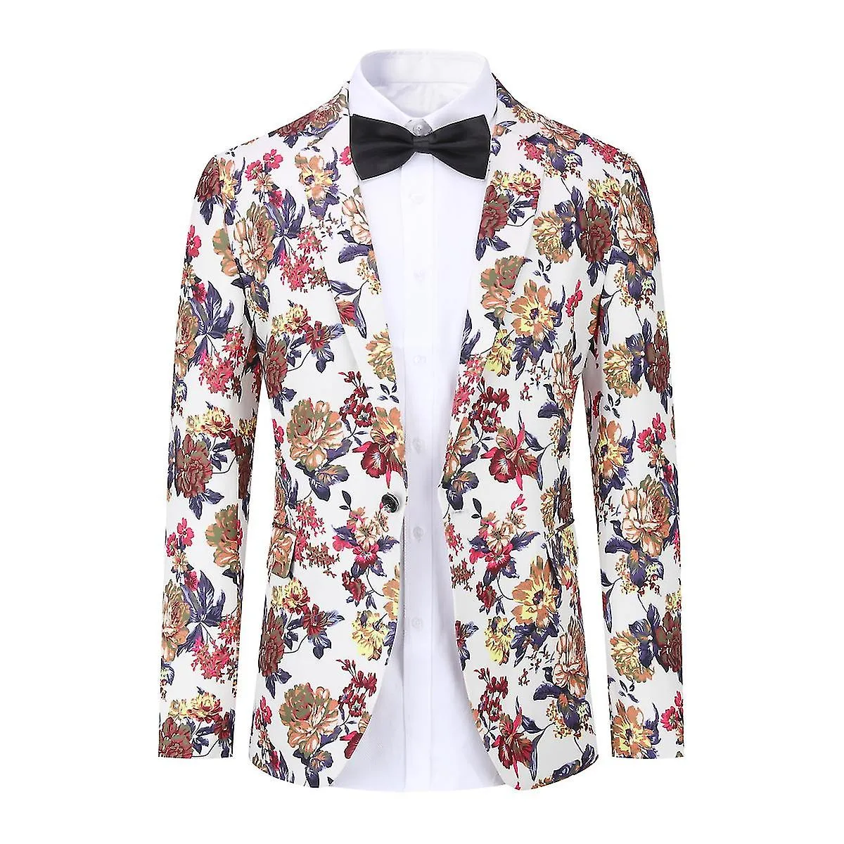 ALLTHEMEN HOMBRE 2PIECE WEDDING FLORAL NOTCHED LAPEL ONE BUCKLE PRESTIGE DINNER DRESS SUIT