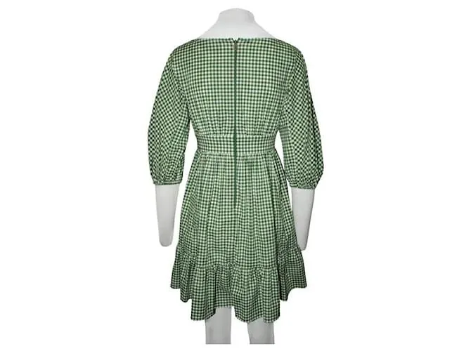Autre Marque DISEÑADOR CONTEMPORÁNEO Vestido de cuadros verdes 