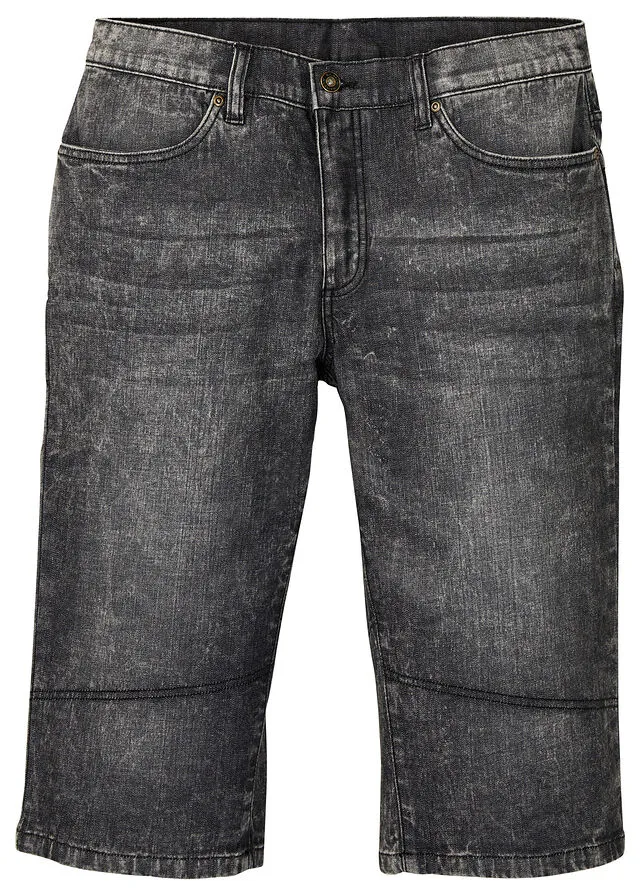 Bermudas vaqueras elásticas con corte regular denim negro