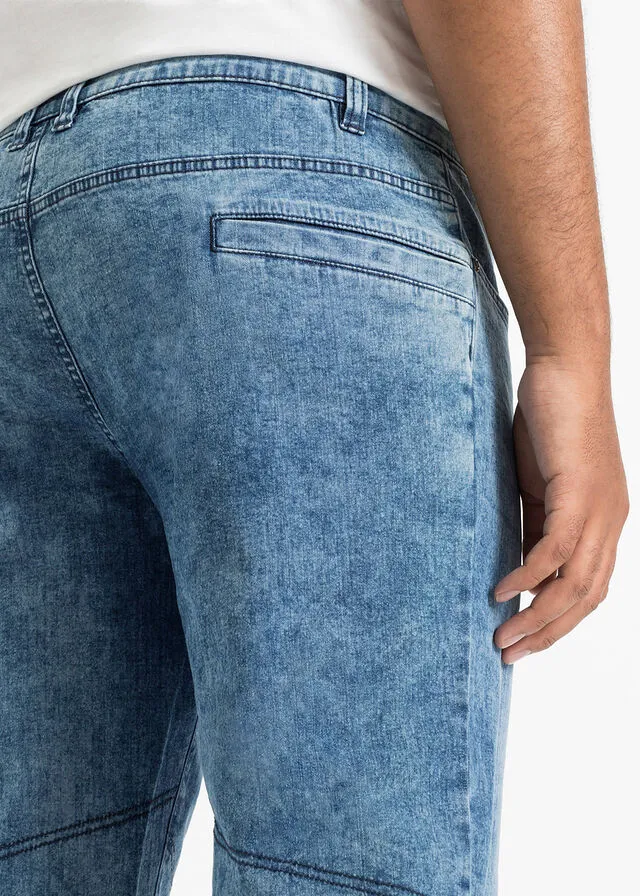 Bermudas vaqueras elásticas con corte regular Denim