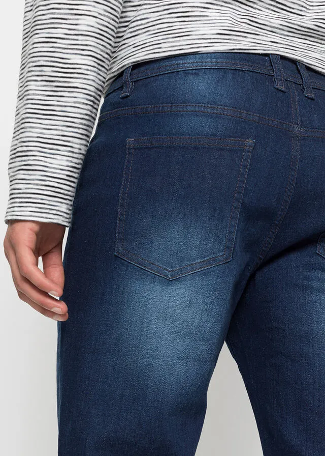 Bermudas vaqueras elásticas con entrepierna reforzada, corte regular Denim