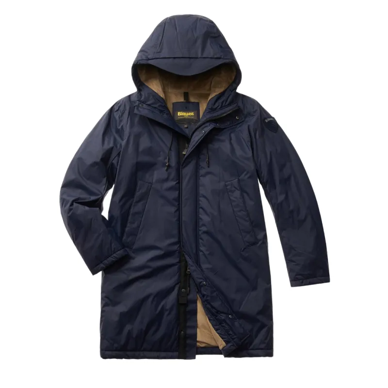 BLAUER PLUMIFERO LARGO CON INTERIOR DE PIEL BUTLER