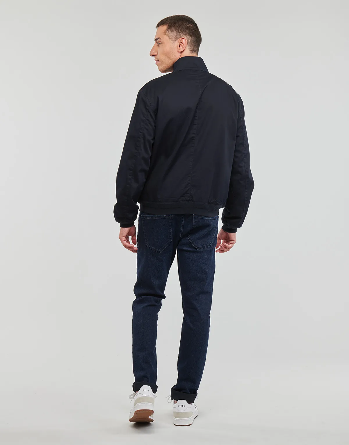 BLOUSON ZIPPE EN SERGE DE COTON AVEC DOUBLURE TARTAN