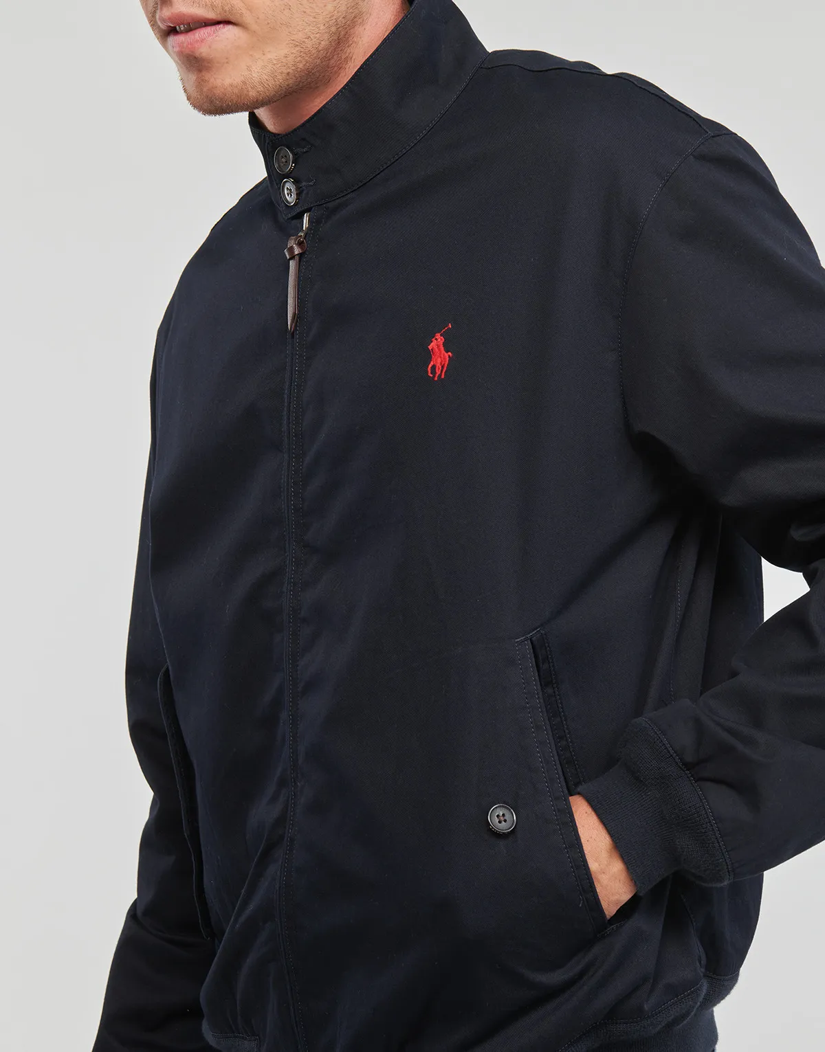 BLOUSON ZIPPE EN SERGE DE COTON AVEC DOUBLURE TARTAN