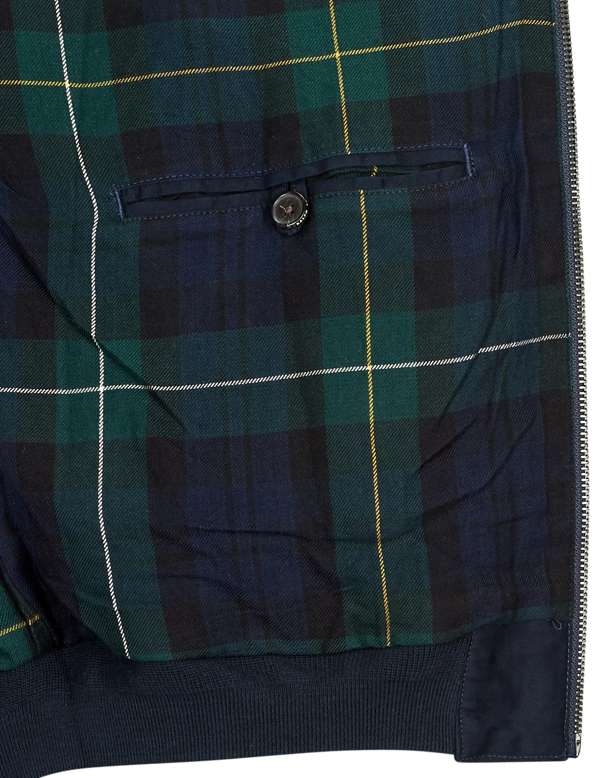 BLOUSON ZIPPE EN SERGE DE COTON AVEC DOUBLURE TARTAN