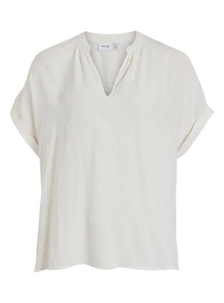 Blusa Vila Viyarina Beige Para Mujer