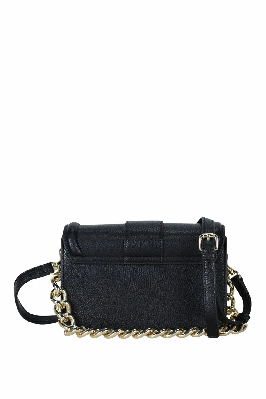 Bolso bandolera negro con hebilla barroca