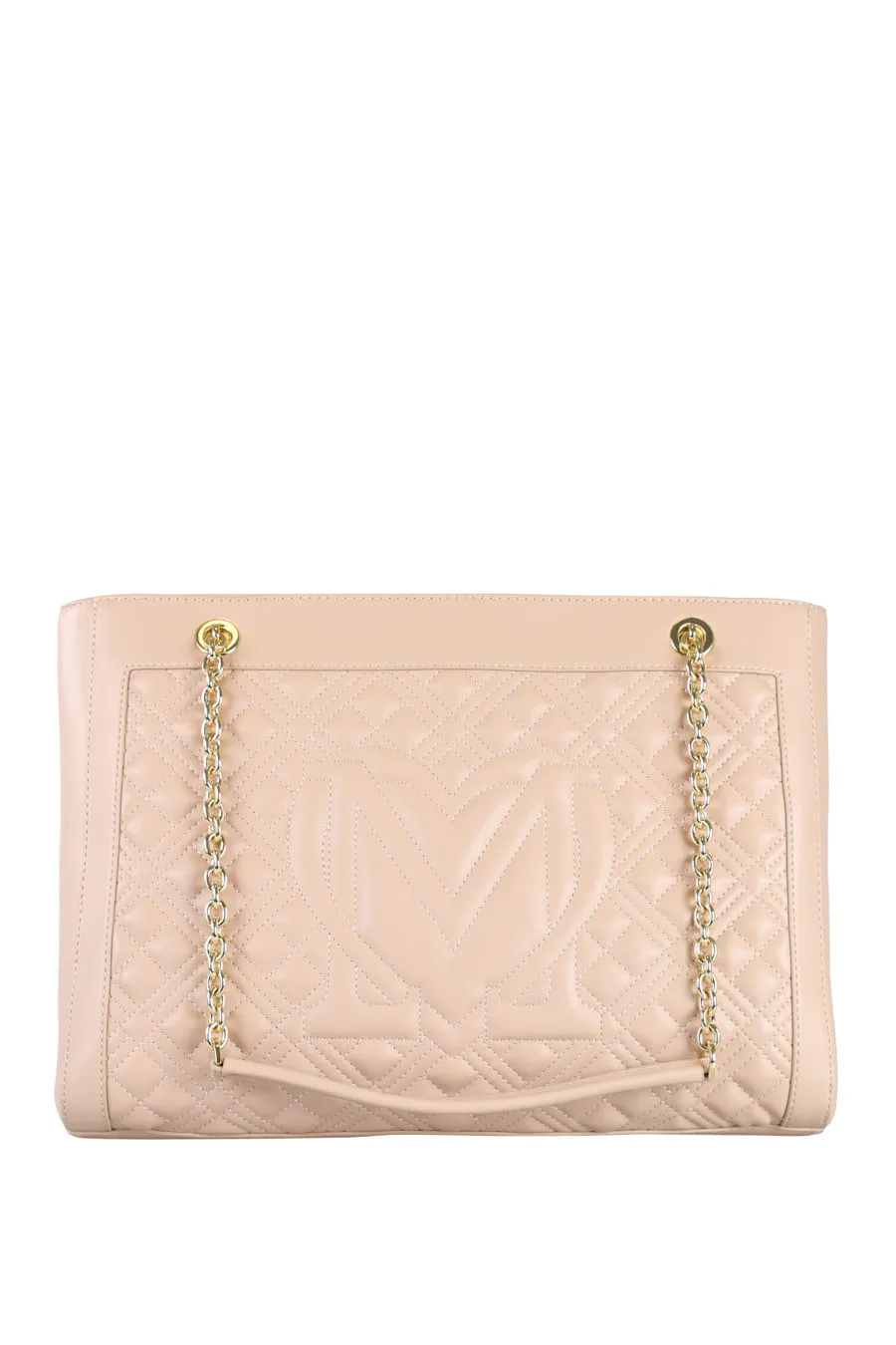 Bolso color nude acolchado con cadena dorada
