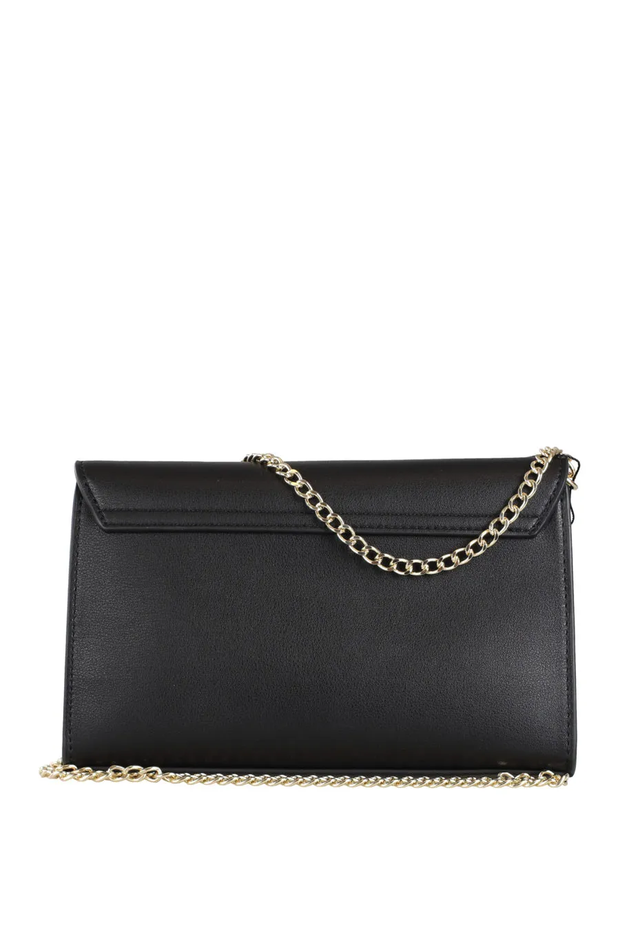 Bolso negro con logo dorado
