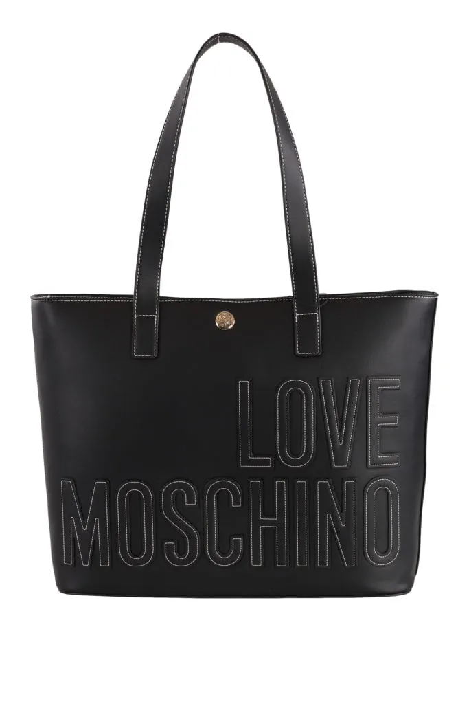 Bolso shopper con cremallera de color negro