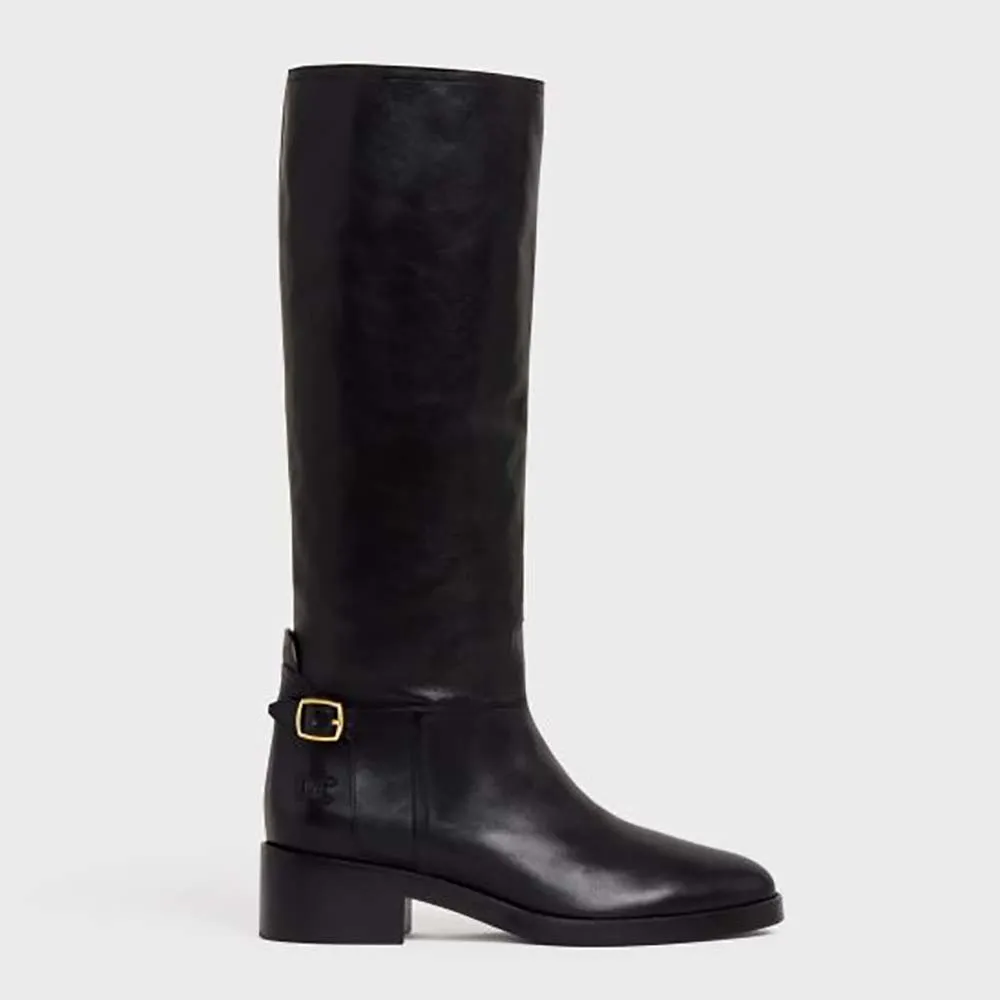 Bota con hebilla Celine Folco para mujer en piel de becerro
