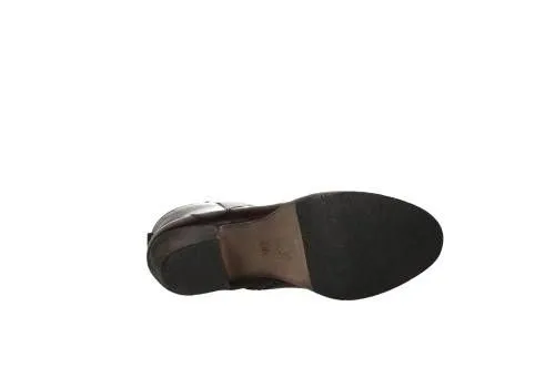 Botin Piel Burdeos Cremallera Ca#a Picados Tacon Medio
