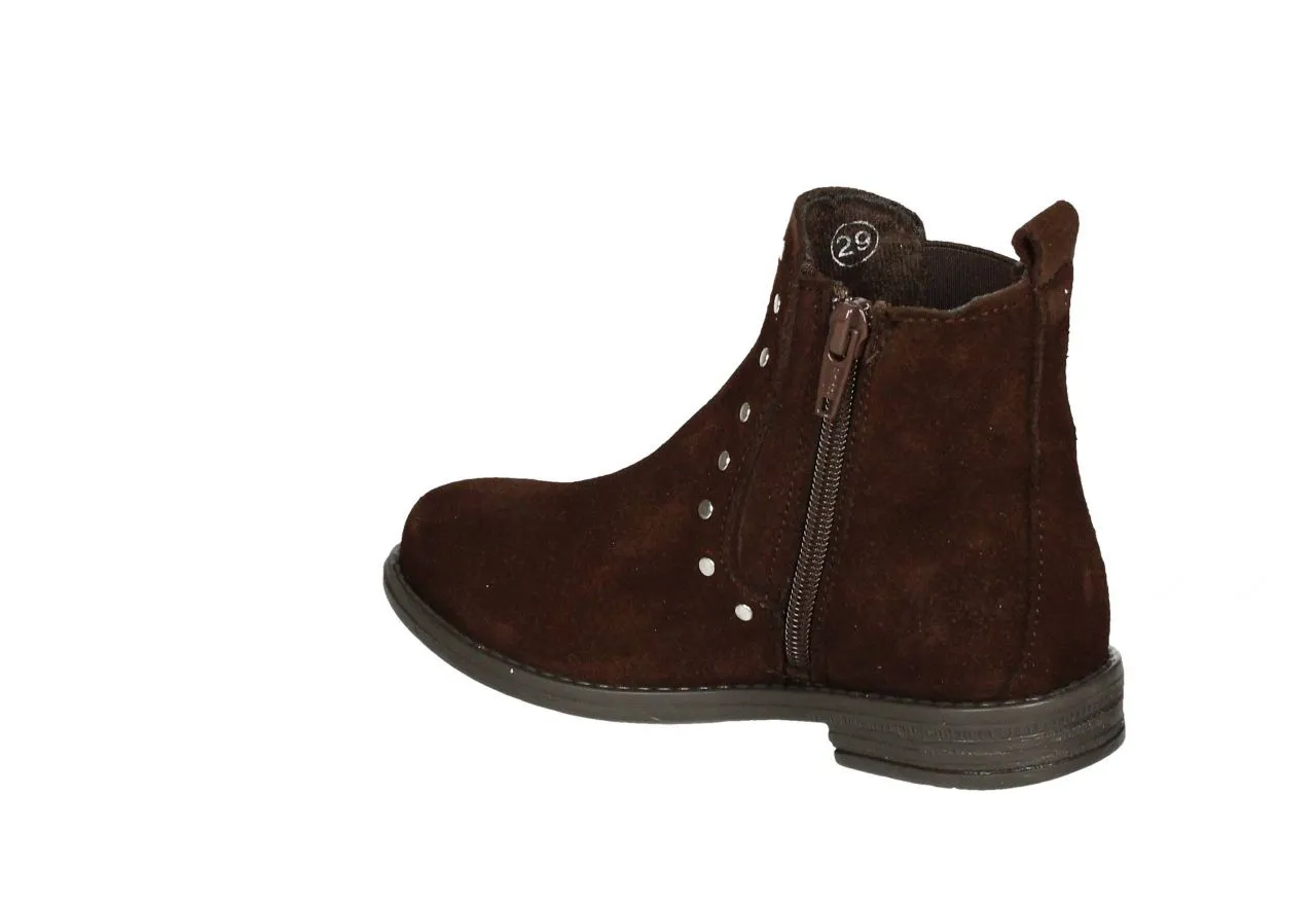 Botin Serraje Marron Tachas Con Cremallera
