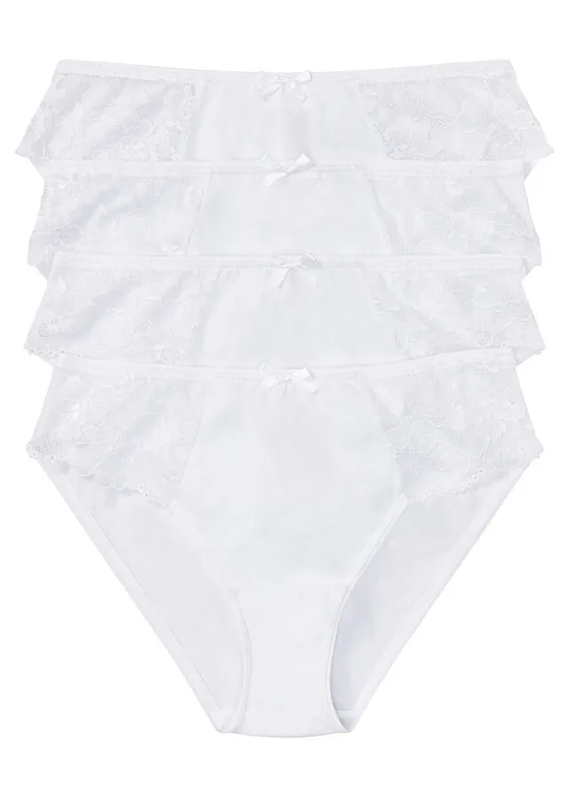 Braga con encaje (4 unidades) Blanco