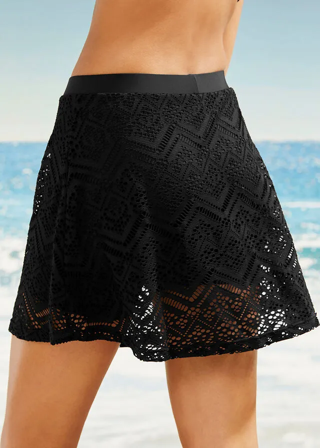 Braga de bikini con falda Negro