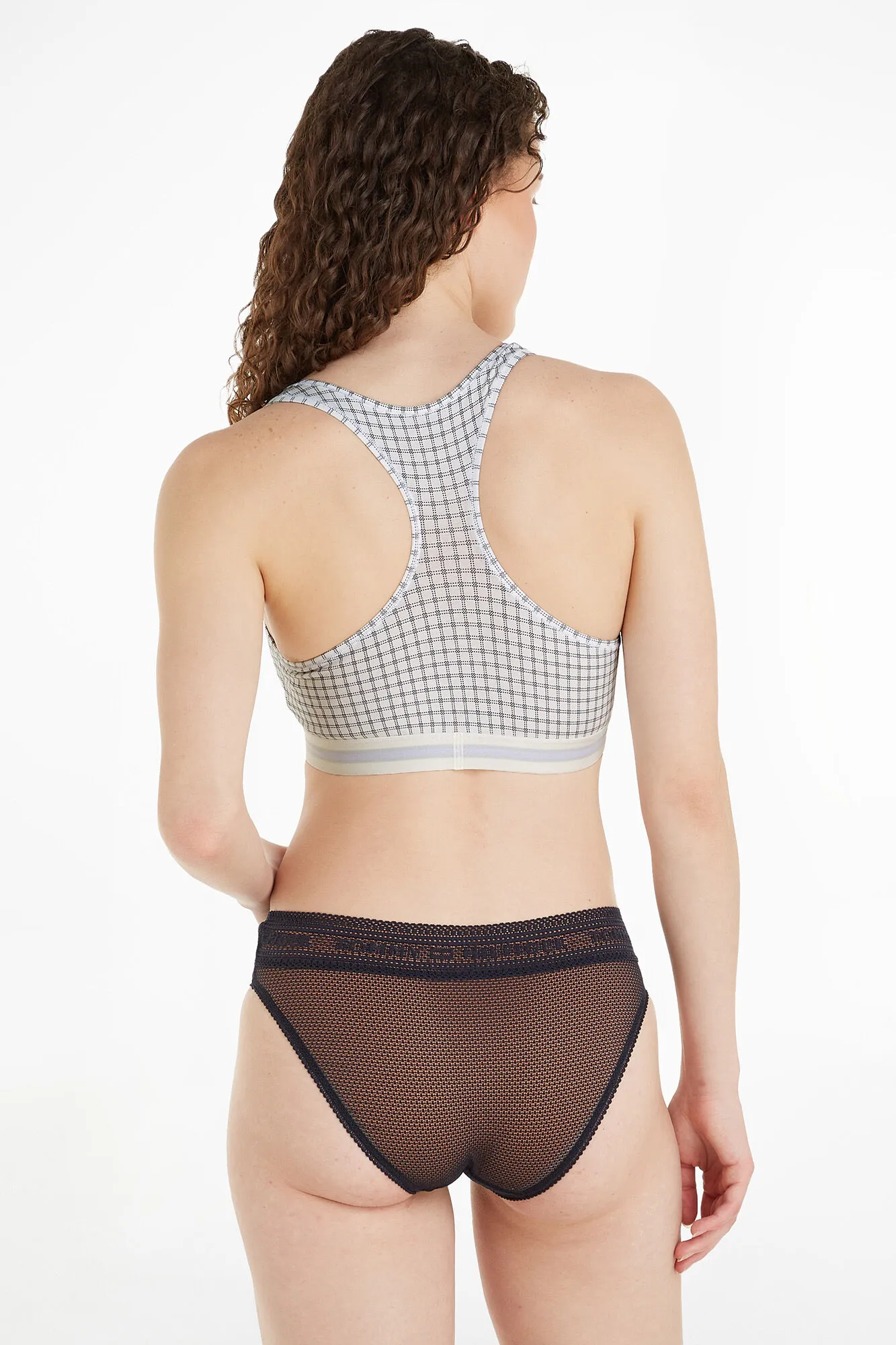 Bralette de cuadraditos en algodón y elastano