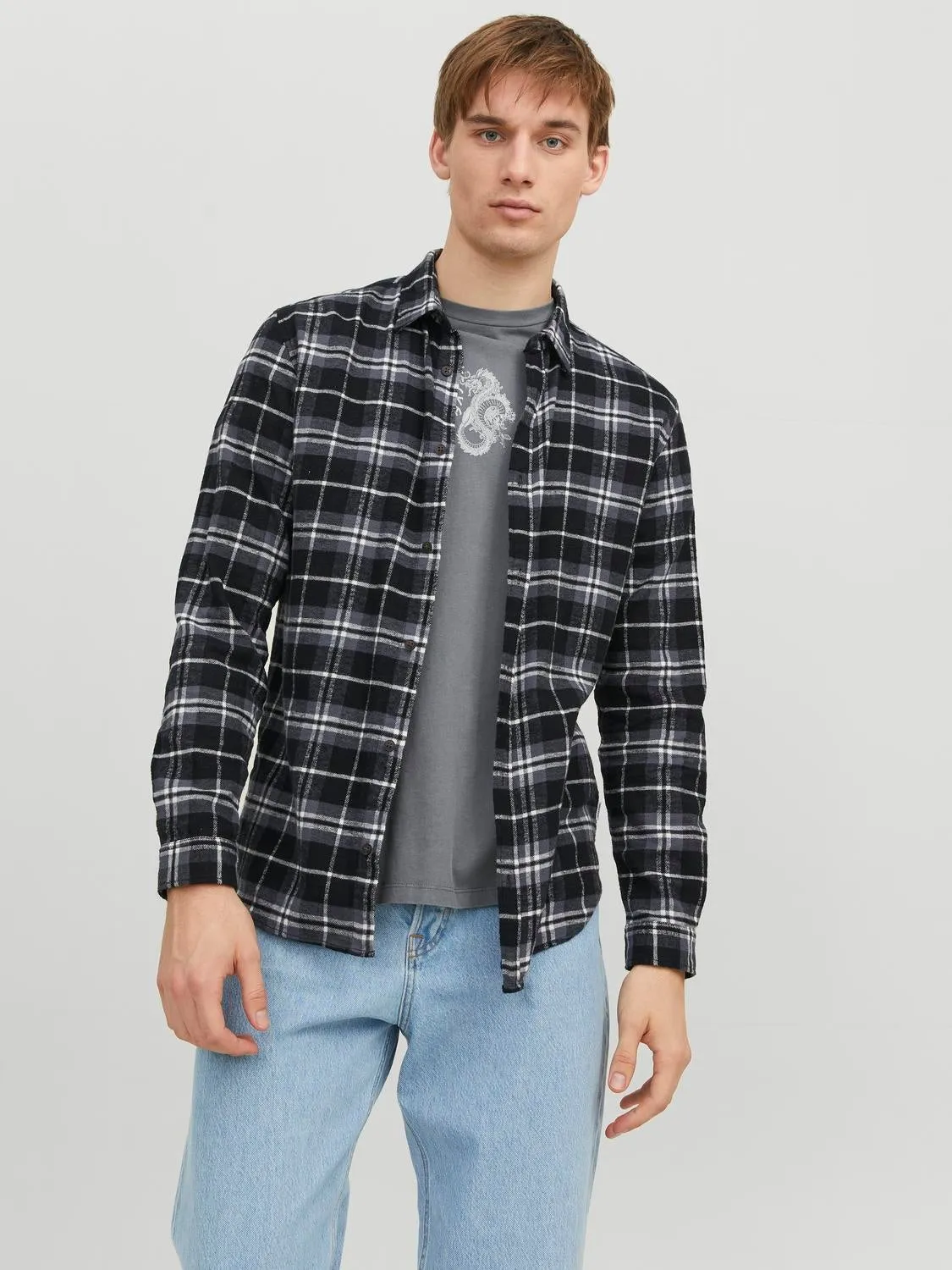 Camisa a cuadros Corte slim | Azul intermedio | Jack & Jones®