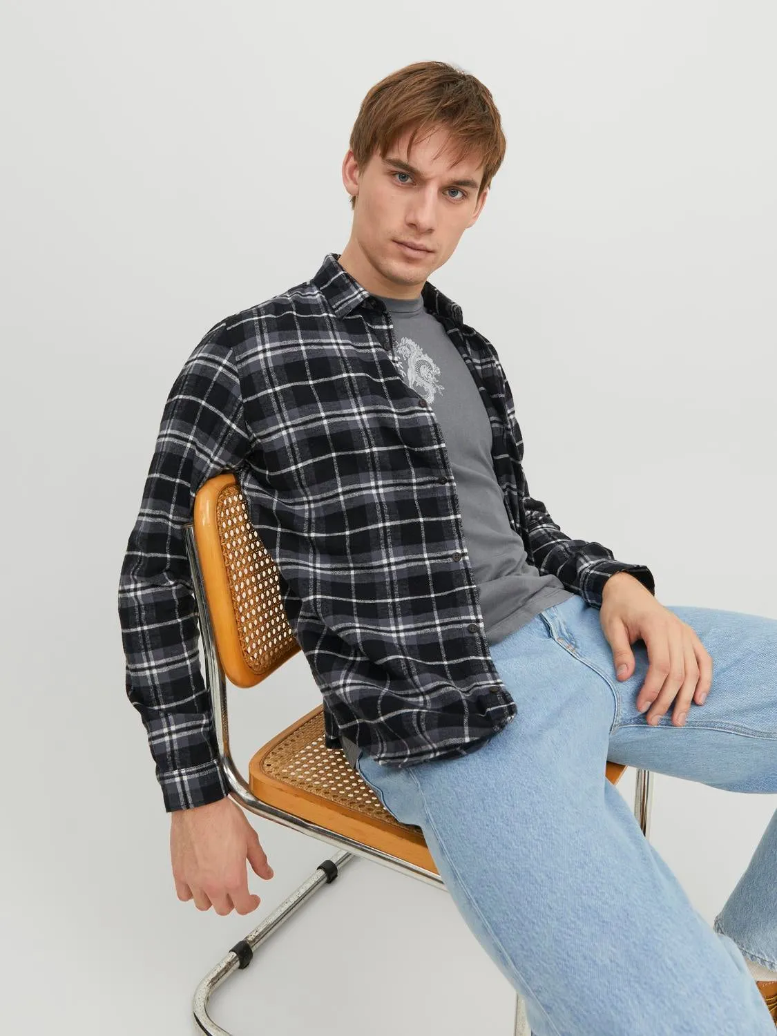 Camisa a cuadros Corte slim | Azul intermedio | Jack & Jones®