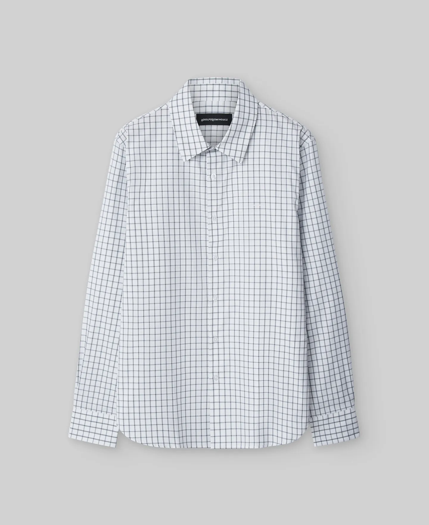 Camisa algodón cuadros azul hombre
