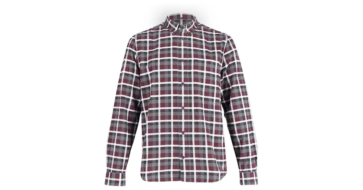 Camisa de franela a cuadros de algodón multicolor de Acne Studios 