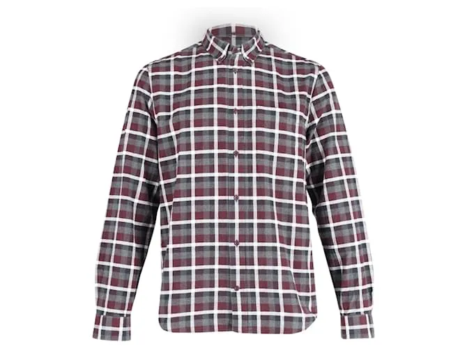 Camisa de franela a cuadros de algodón multicolor de Acne Studios 