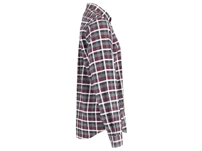 Camisa de franela a cuadros de algodón multicolor de Acne Studios 