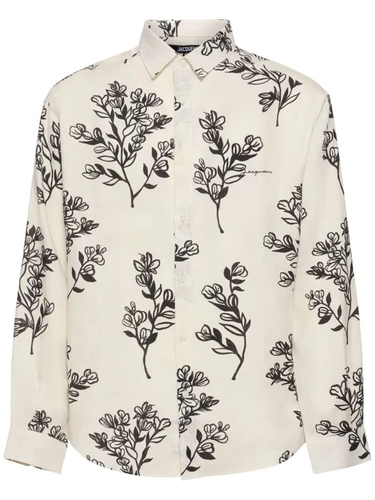 Camisa de lino estampada