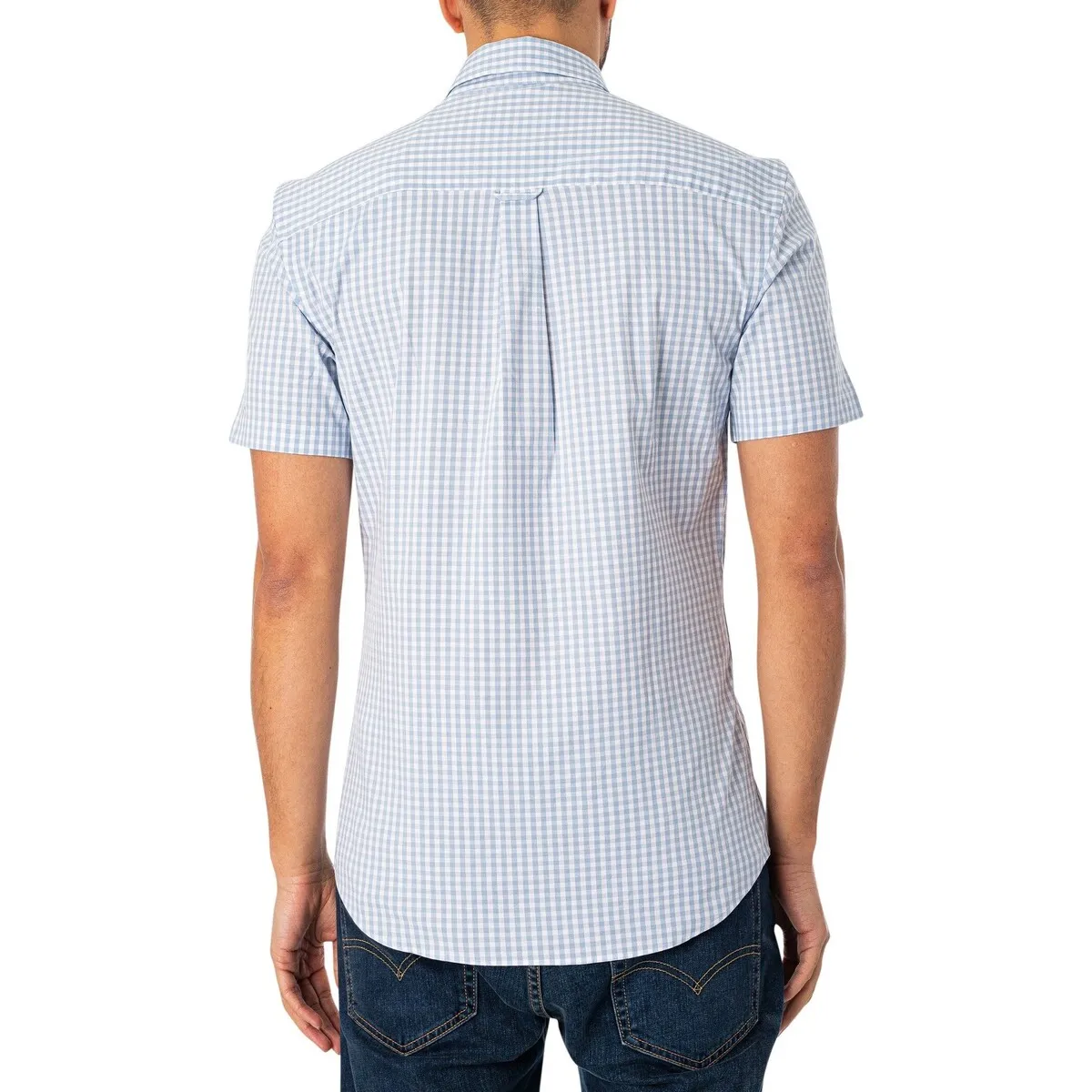 Camisa De Manga Corta Y Corte Slim A Cuadros