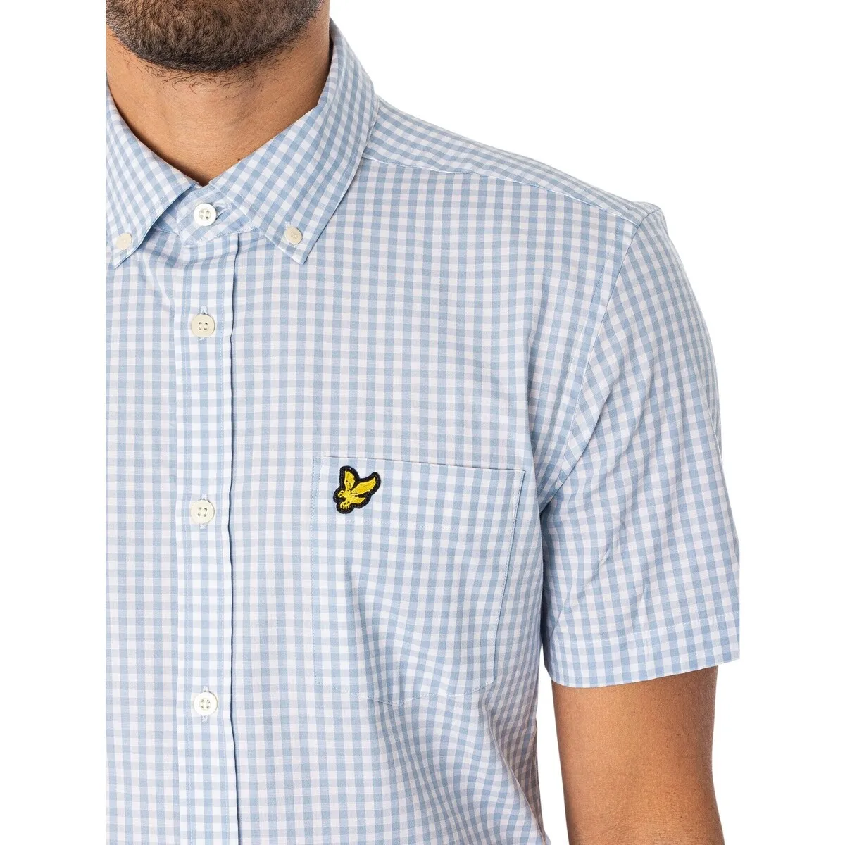 Camisa De Manga Corta Y Corte Slim A Cuadros