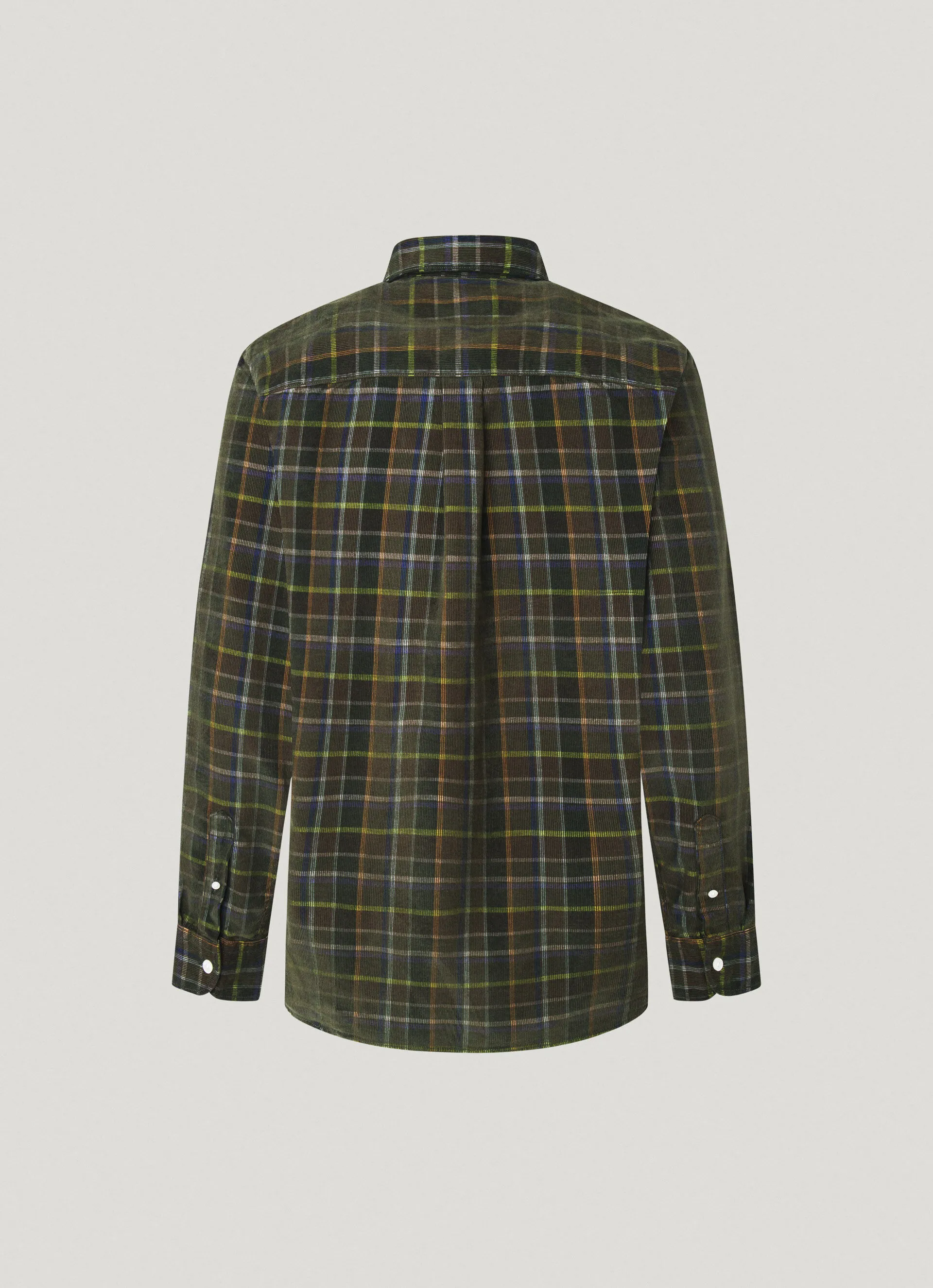 camisa de pana cuadros fit regular