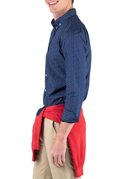 camisa el ganso flowers azul para hombre