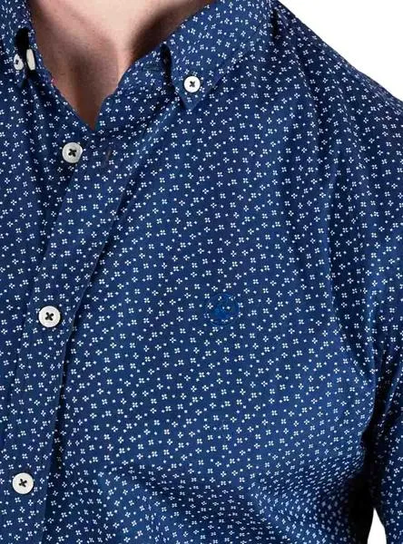 camisa el ganso flowers azul para hombre