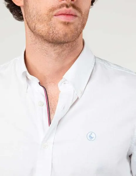 Camisa El Ganso Pin Point Oxford blanca para hombre