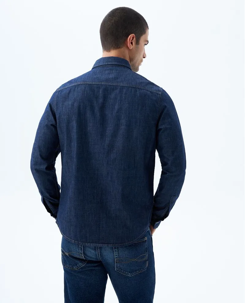 Camisa en denim con bolsillos para hombre