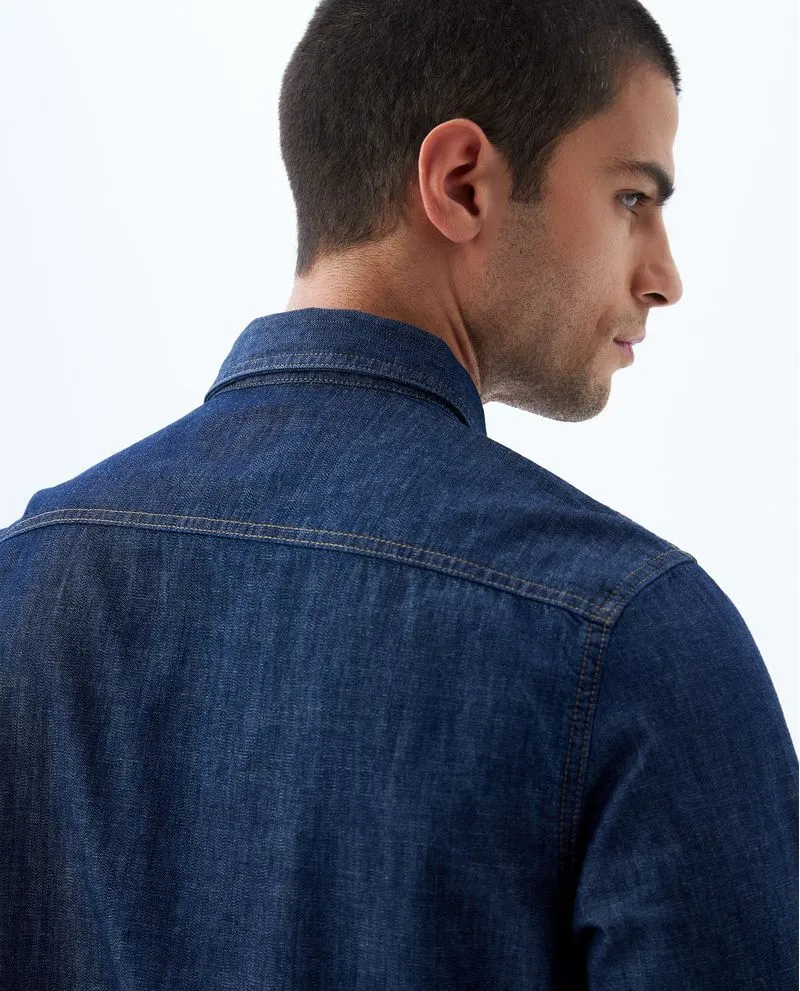 Camisa en denim con bolsillos para hombre