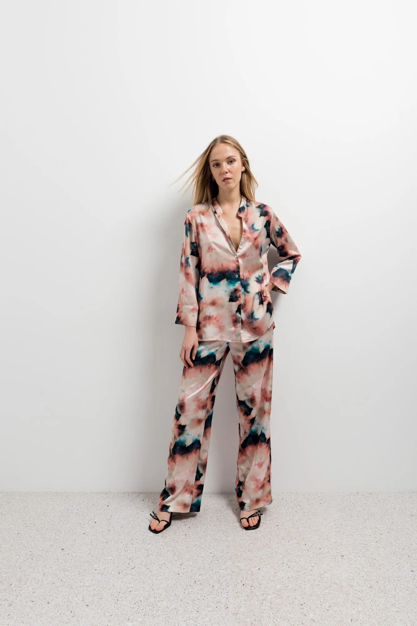 Camisa estampada tie dye para mujer
