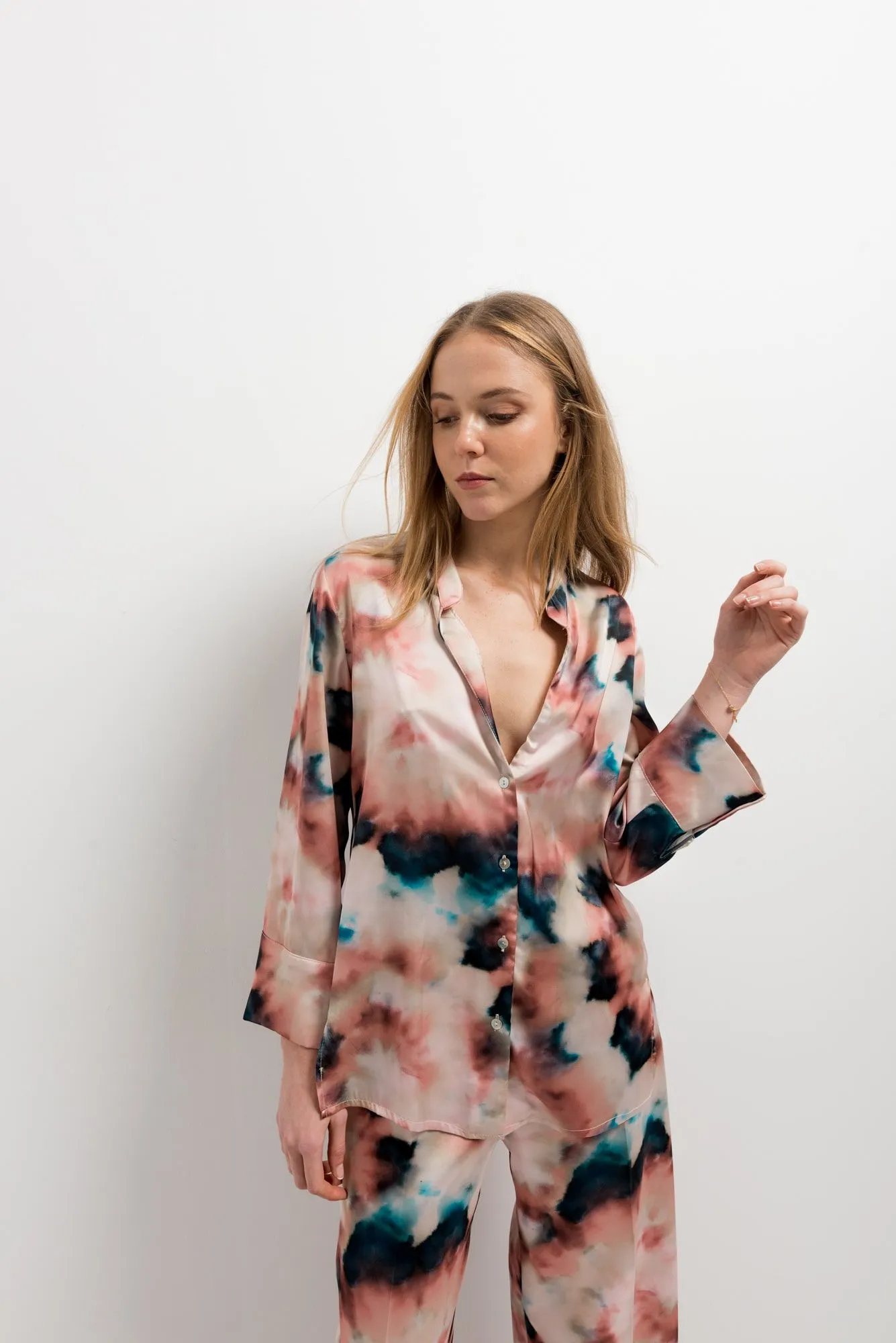 Camisa estampada tie dye para mujer