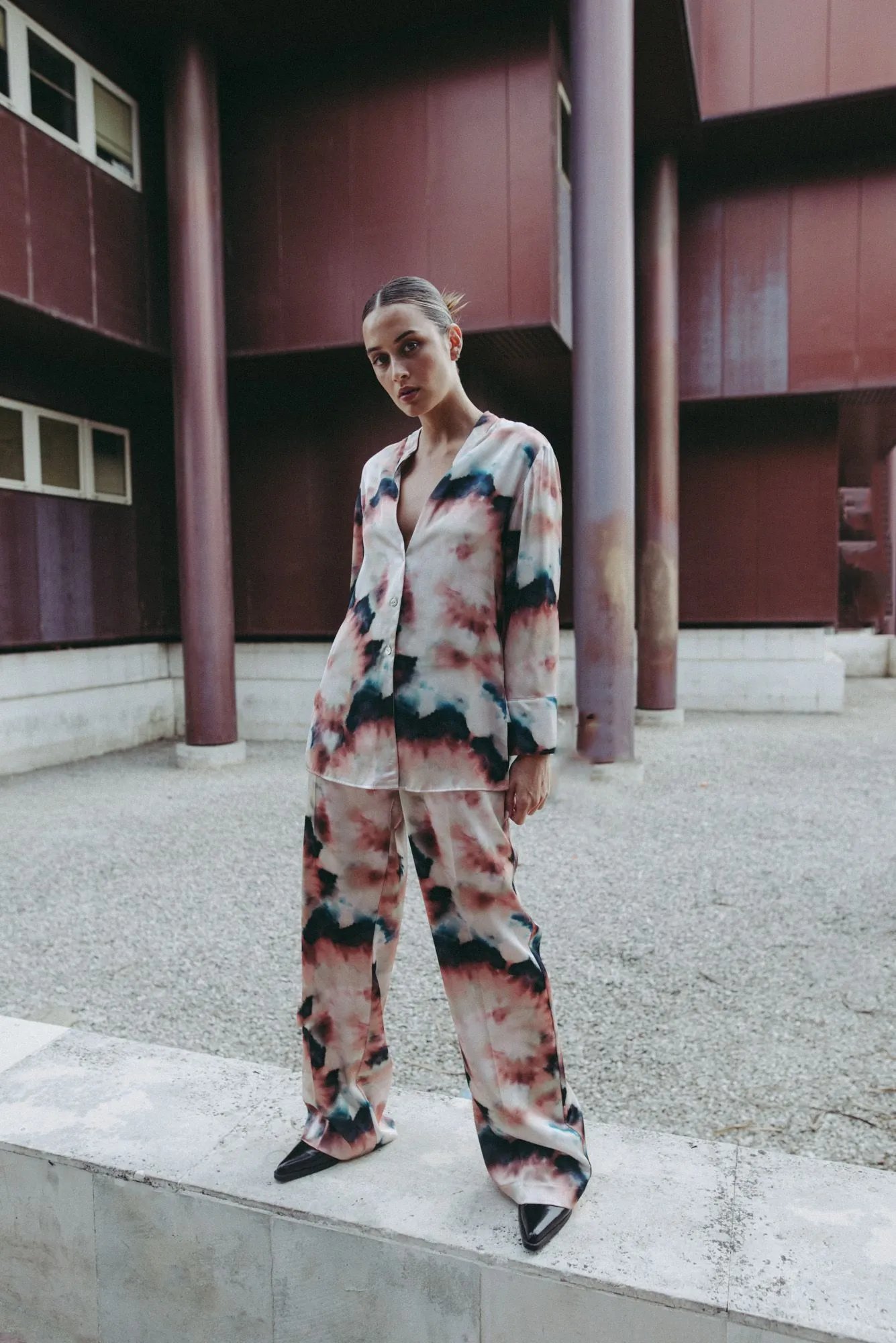 Camisa estampada tie dye para mujer