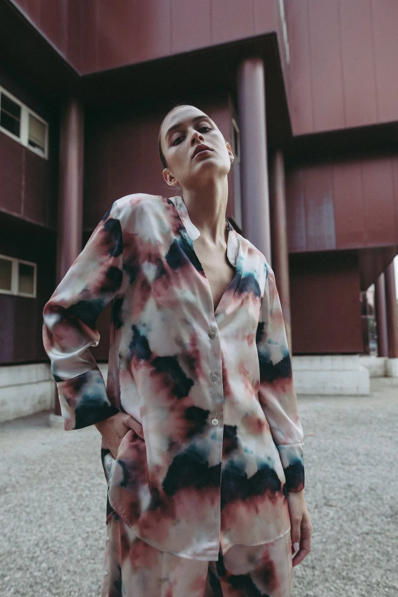 Camisa estampada tie dye para mujer