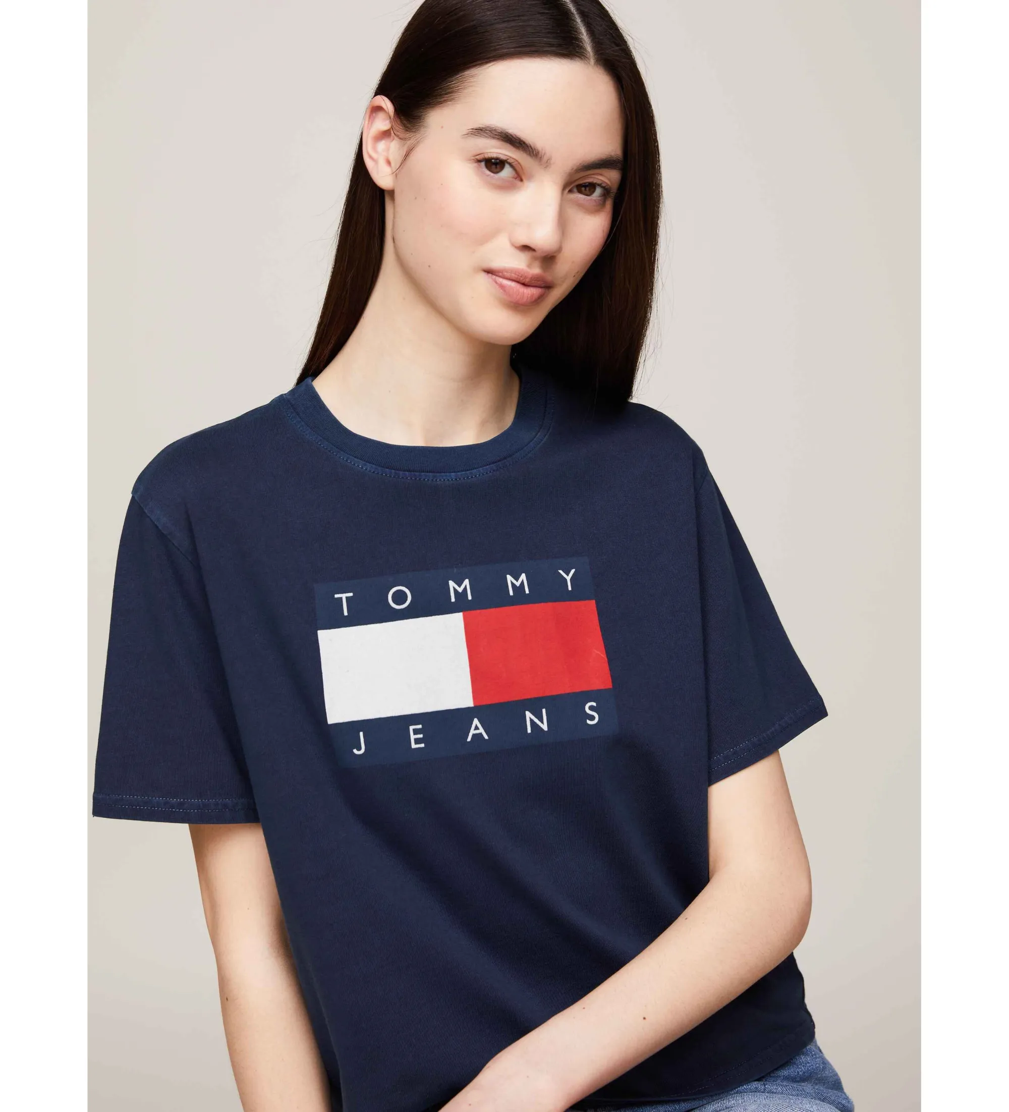 Camiseta con logo de corte holgado azul