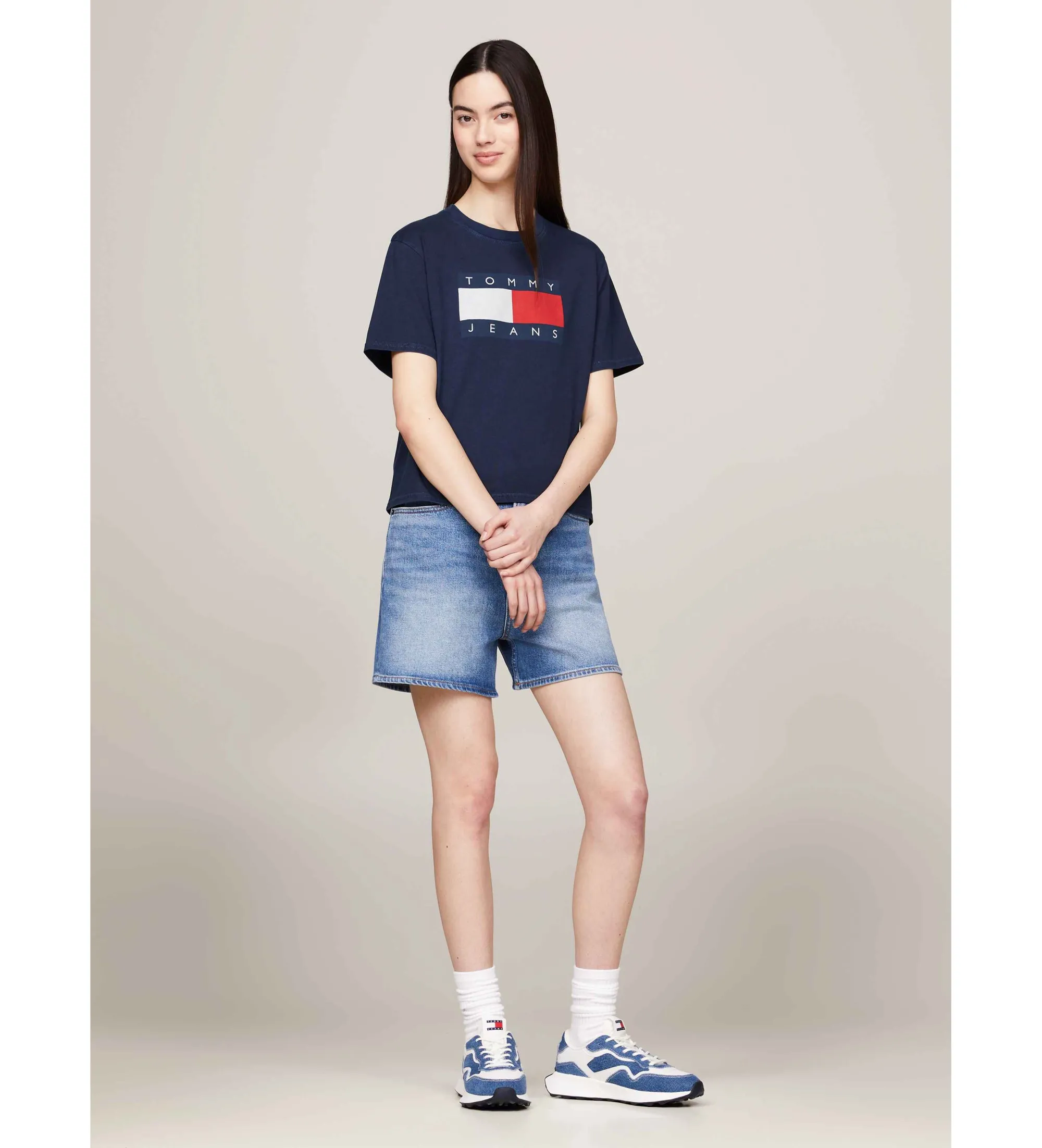 Camiseta con logo de corte holgado azul