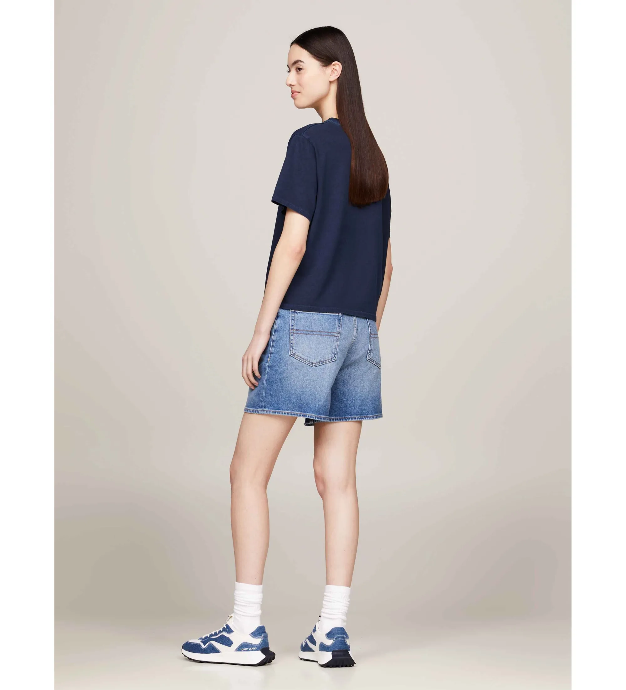 Camiseta con logo de corte holgado azul