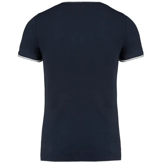 Camiseta de punto piqué con cuello redondo de hombre